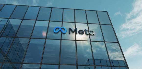 Meta Logo an Gebäude 