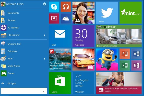 Windows 10 auf dem Smartphone im Querformat 