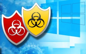Windows 8 Logo mit Antivirus-Symbolen 