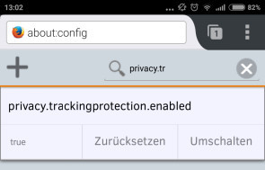 Tracking Protection unter Android