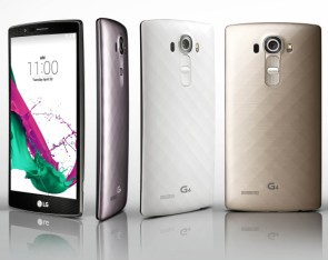 LG G4 ohne Leder-Cover in silbern rückseitig