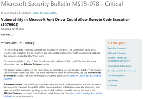 Microsoft Security Bulletin MS15-078 - Critical