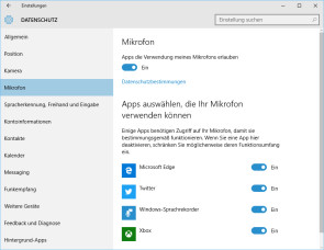 Windows 10 App-Berechtigungen