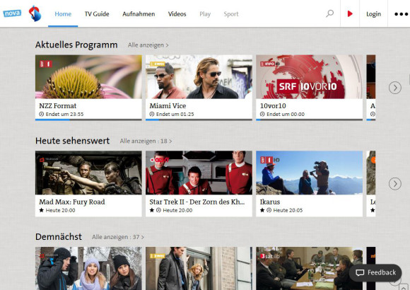 Swisscom TV Air im Web neu auf HTML5 