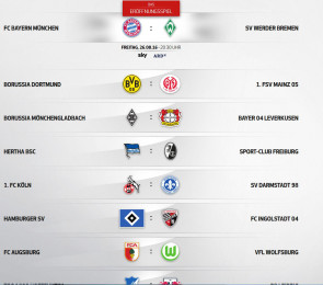 Bundesliga Spielplan Saison 2016/17 online im Internet 