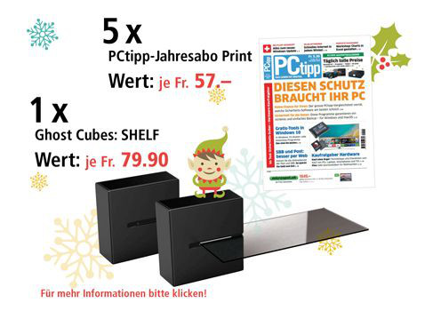 Am 10. Dezember Ghost Cubes: SHELF und PCtipp Printabos gewinnen 