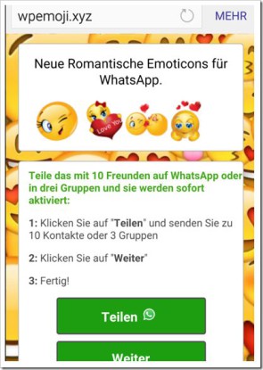 Abo-Fallen hinter Emoji-Paket füe WhatsApp getarnt 