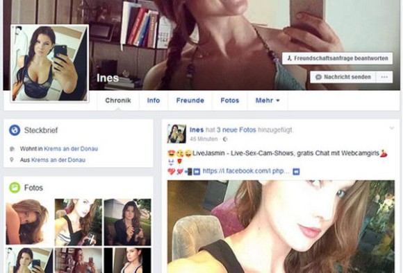Facebook-Anfragen von unbekannten attraktiven Frauen 