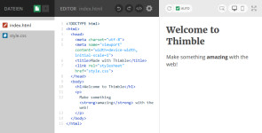 Thimble ist ein Quellcode-Editor.