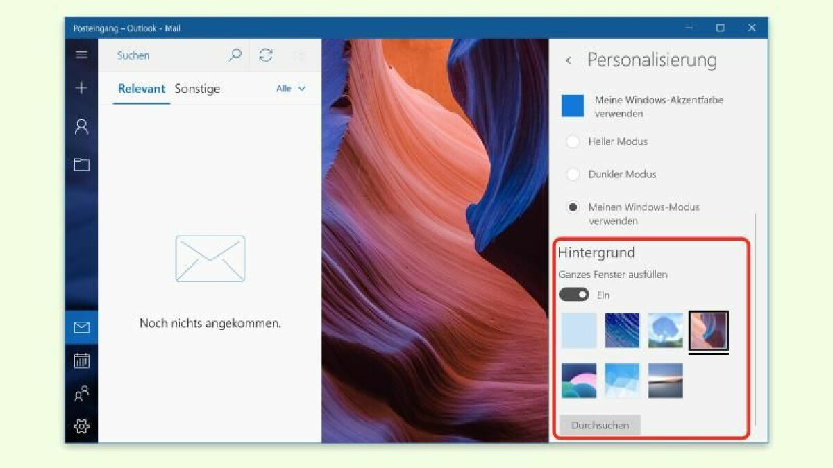 Hintergrundbild Fur Win 10 Mail App Andern Onlinepc Ch