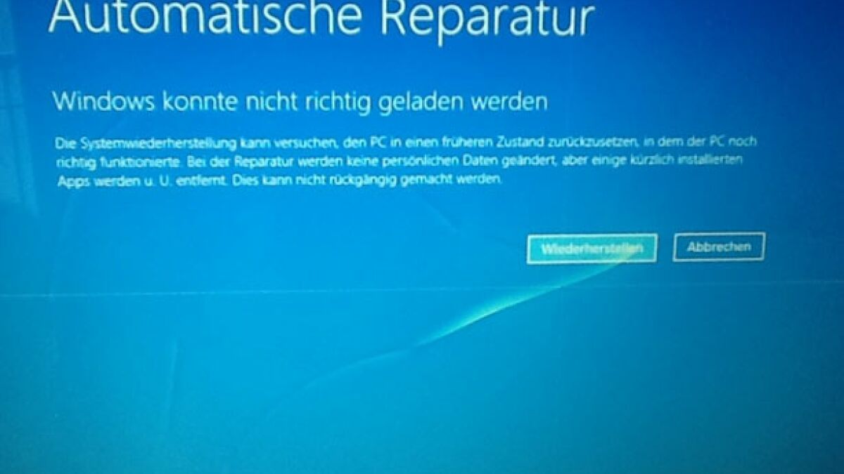 Viool rechtdoor onderzeeër Windows 10: Automatische Reparatur wird vorbereitet - onlinepc.ch