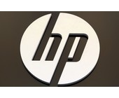 HP-Logo in silber auf schwarzem Hintergrund