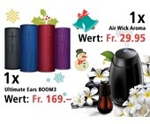 Am 3. Dezember ein Ultimate Ears BOOM3 und einen Air Wick Aroma-Öl Diffuser gewinnen.