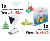 Am 13. Dezember eine Aurora Cloud Access Camera und eine Trivial Pursuit Familien Edition gewinnen