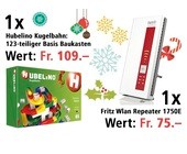 Am 17. Dezember eine Hubelino Kugelbahn und einen Fritz Wlan Repeater 1750E gewinnen