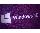 Logo von Windows 10 unter Wassertropfen