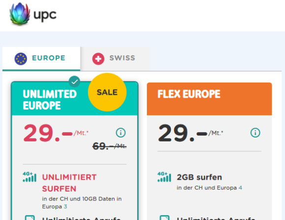 UPC bietet ab sofort unlimitierte Mobile-Abos an 