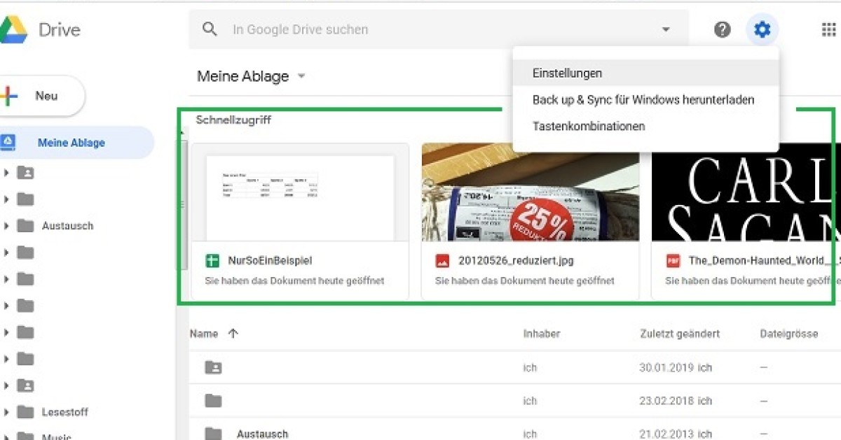 Google Drive Schnellzugriff Entfernen Onlinepc Ch