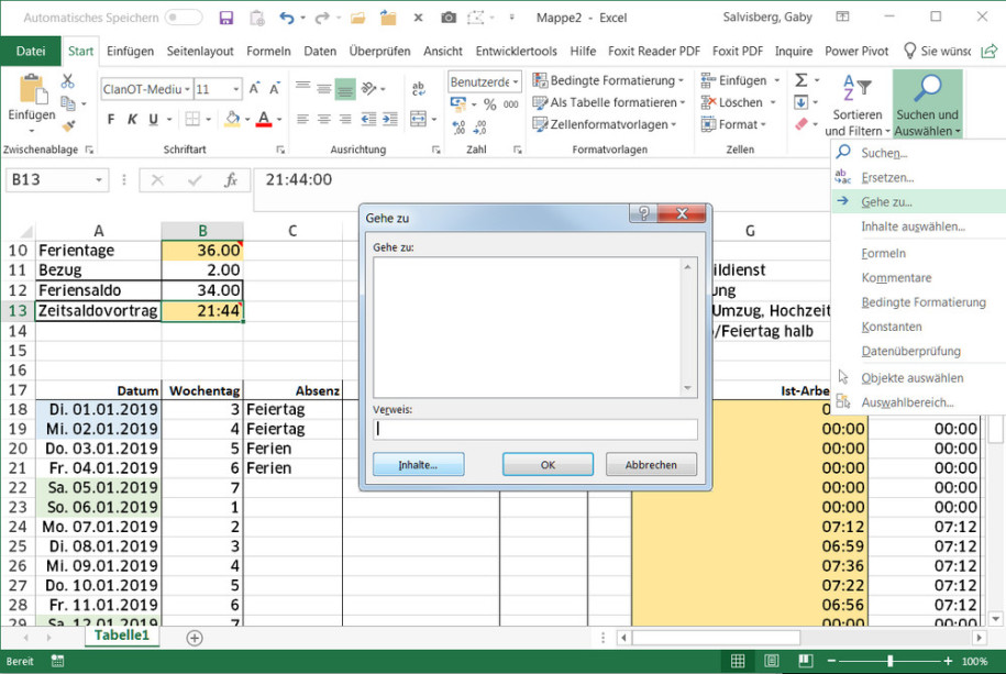 Excel: Tabelle leeren ohne Formeln zu löschen - onlinepc.ch