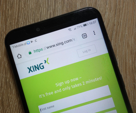 Xing auf dem Smartphone 