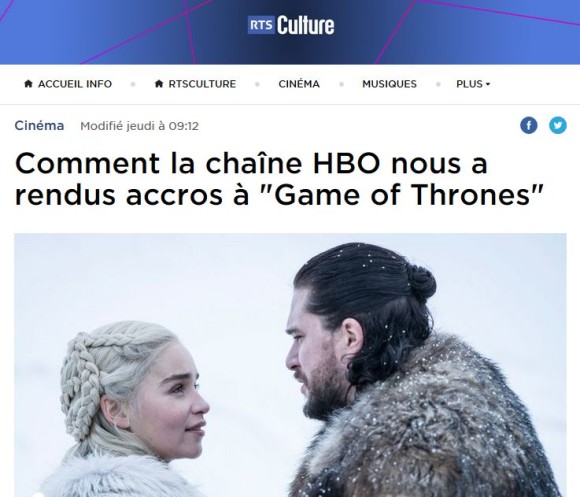 Kostenloeses Game of Thrones 8 beim Schweizer Fernsehen nur auf Französisch und Englisch 