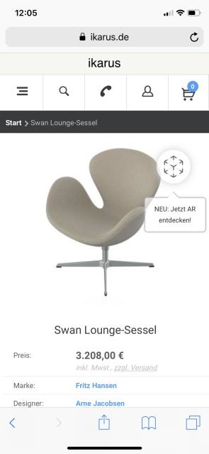 AR-Icon auf Produktdetailseite