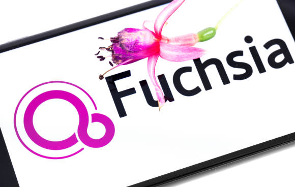 Google Fuchsia auf Smartphone-Bildschirm 