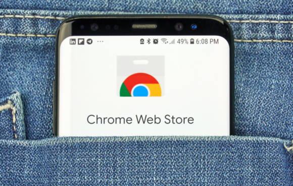 Google Chrome Web Store auf Smartphone-Screen 