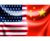 Flags of USA and China