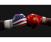 USA gegen China mit Boxhandschuhen