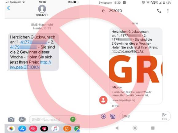 Fake SMS im Namen der Migros im Umlauf 
