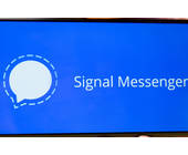 Signal-Messenger-Logo auf Smartphone Display