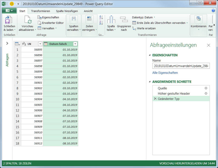 Excel Wandelt Zahlen In Datum Um Excel: Ziffernfolge in Datum umwandeln - onlinepc.ch