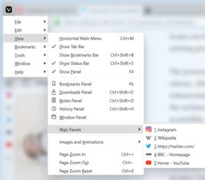 Vivaldi Web Panels