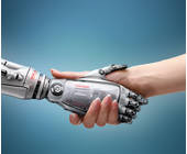 Roboter und Mensch