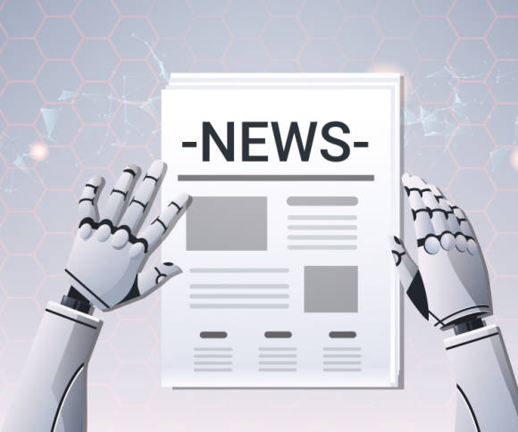 Roboter liest Nachrichten 