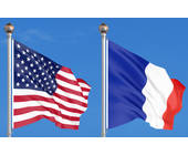 Flaggen der USA und Frankreich