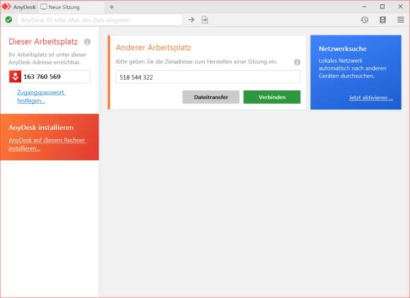 AnyDesk Verbindung herstellen