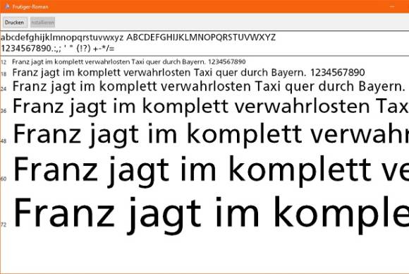 Schriftarten in Windows 10 