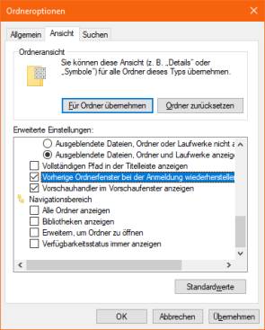 Für den Windows-Explorer gibts eine separate Einstellung