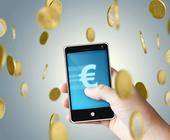 Geld und Handy mobile Payment Wechat pay