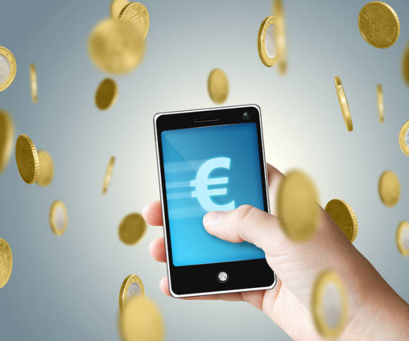 Geld und Handy mobile Payment Wechat pay 