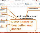 Wie bearbeitet man die Kopfzeile in PowerPoint?