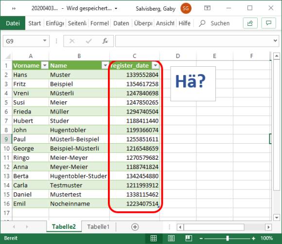 Was sind das für merkwürdige zehnstellige Zeitangaben? 