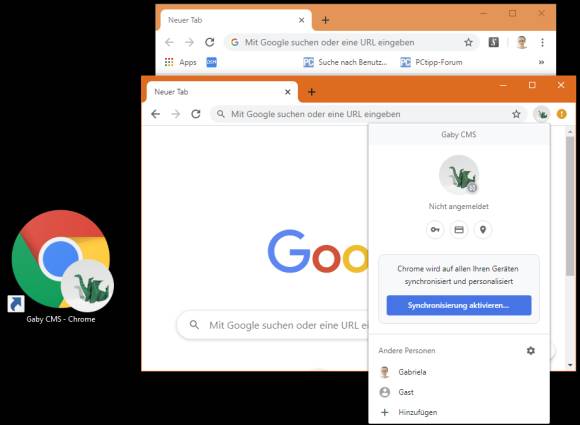 Google Chrome mit zweitem Profil 