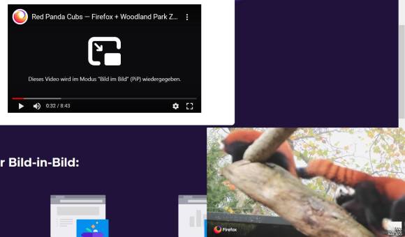 Firefox 77 Bild-in-Bild-Modus
