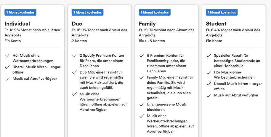 neues spotify premium abo fur zwei in der schweiz und deutschland onlinepc ch