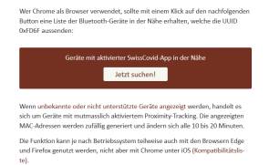 Ausschnitt aus der Blog-Seite mit dem Button