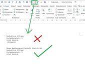 Falsches und richtiges Adresslayout in Word