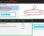 Mit Websuche (oben) und ohne Websuche (unten)